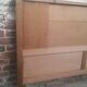 Scandinavian style headboard vintage oak wood 50s