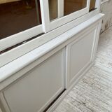 Library showcase ivory white sliding doors