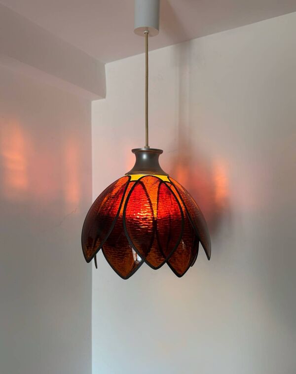 Lustre lotus Bakélite années 70