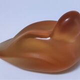 Zoomorphic paperweight crystal duck saint-louis v.rybalchenko design signed
