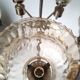 Chandelier in gilded brass and brown smoked glass with 5 branches