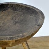 Tabouret à lait en chêne, années 1900