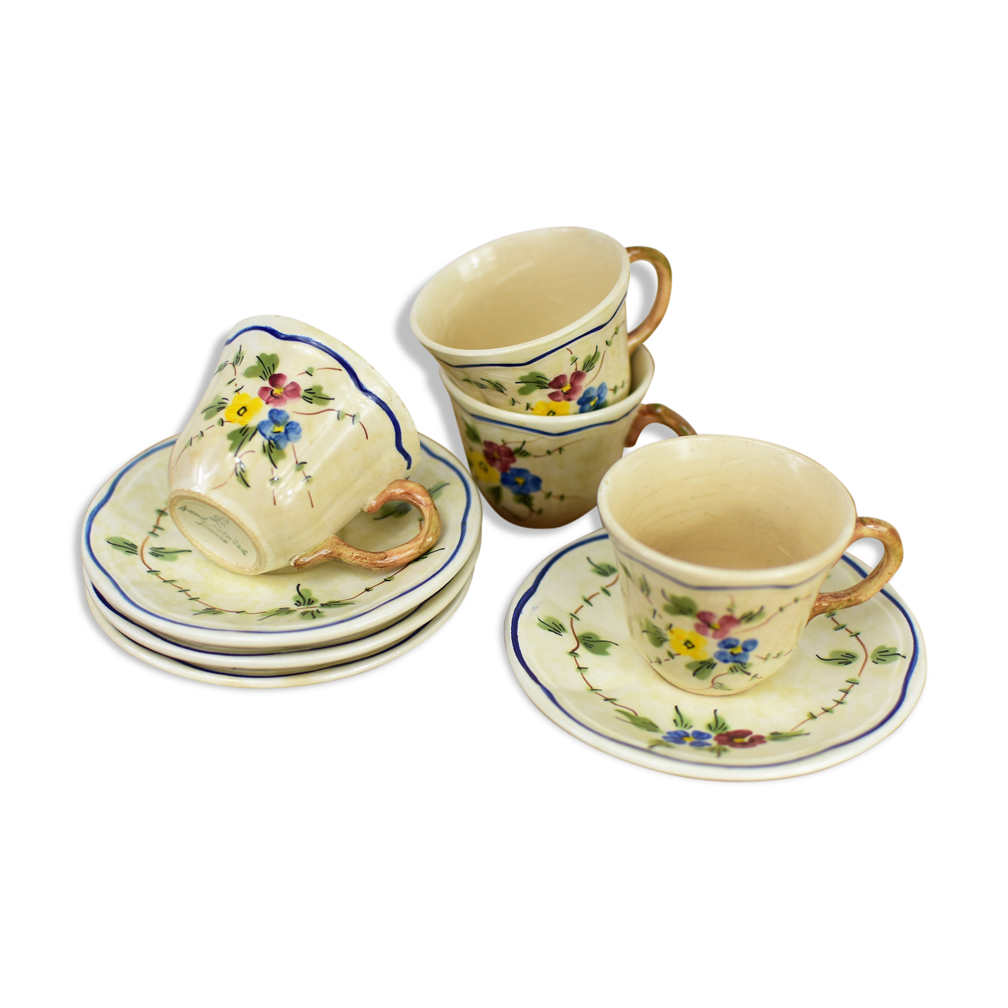 set of 4 coffee cup "longhamp Limoge"