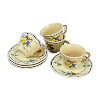 set of 4 coffee cup "longhamp Limoge"