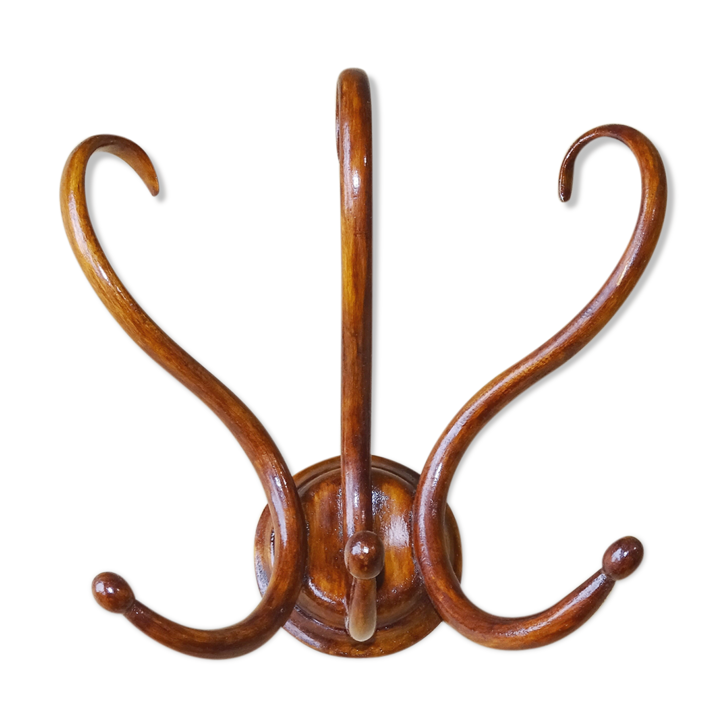 Coat hanger/wall with 3 patères Kohn 1900