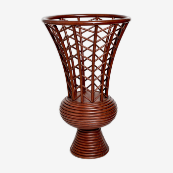 Decorative rattan vase 1970s, France