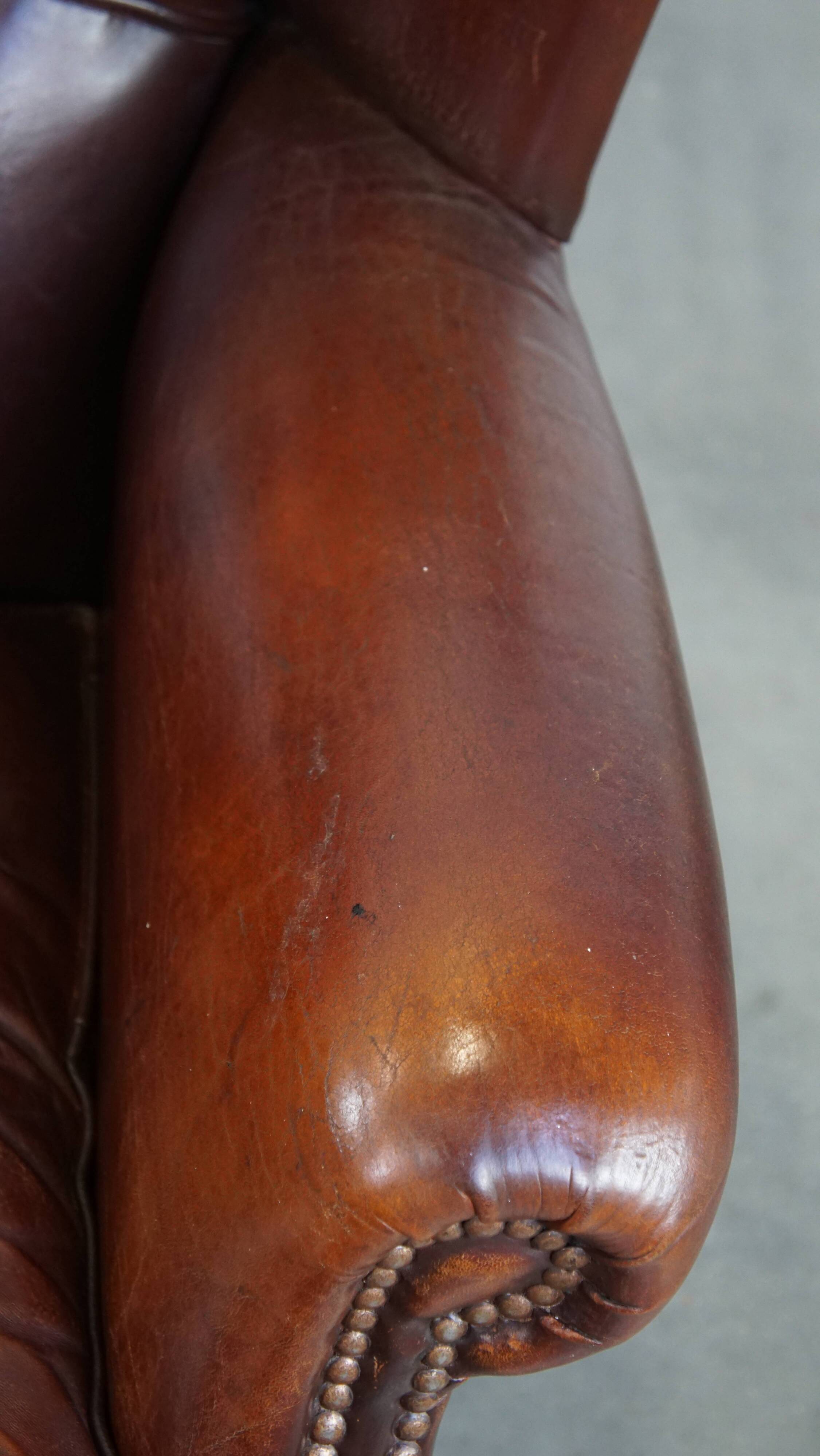 Vintage Sheepskin Wingback Chair