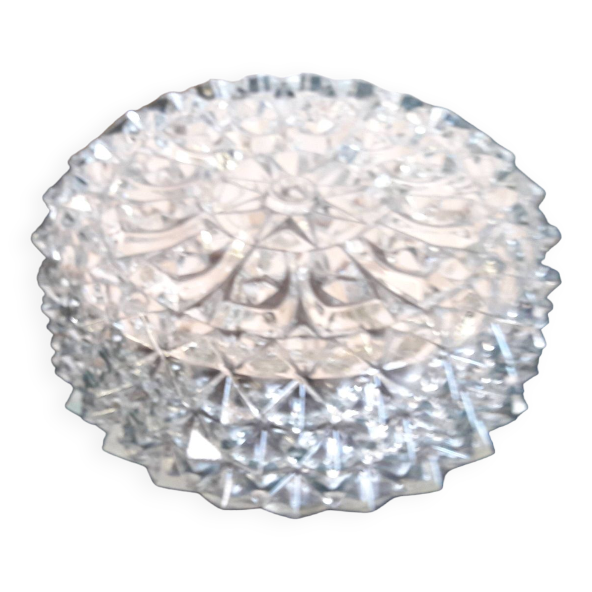 Round molded glass ceiling light