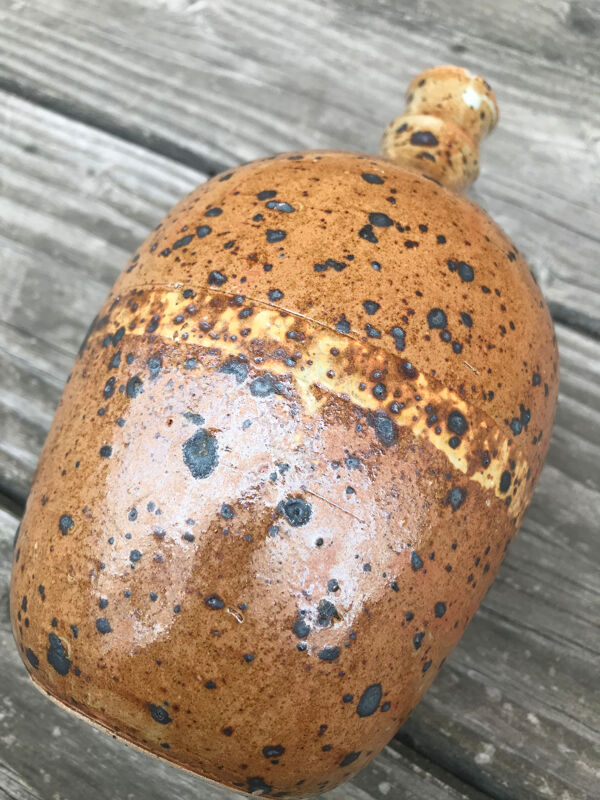 Vase « bouteille » en grès pyrité, vassil ivanoff 1960