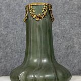 Denbac: ceramic and gilded bronze vase from the Art Nouveau period