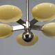 Exceptional Art Deco Functionalist Nickel-Plated Chandelier, 1930s