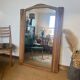 Large old art deco mirror in wood and beveled glass