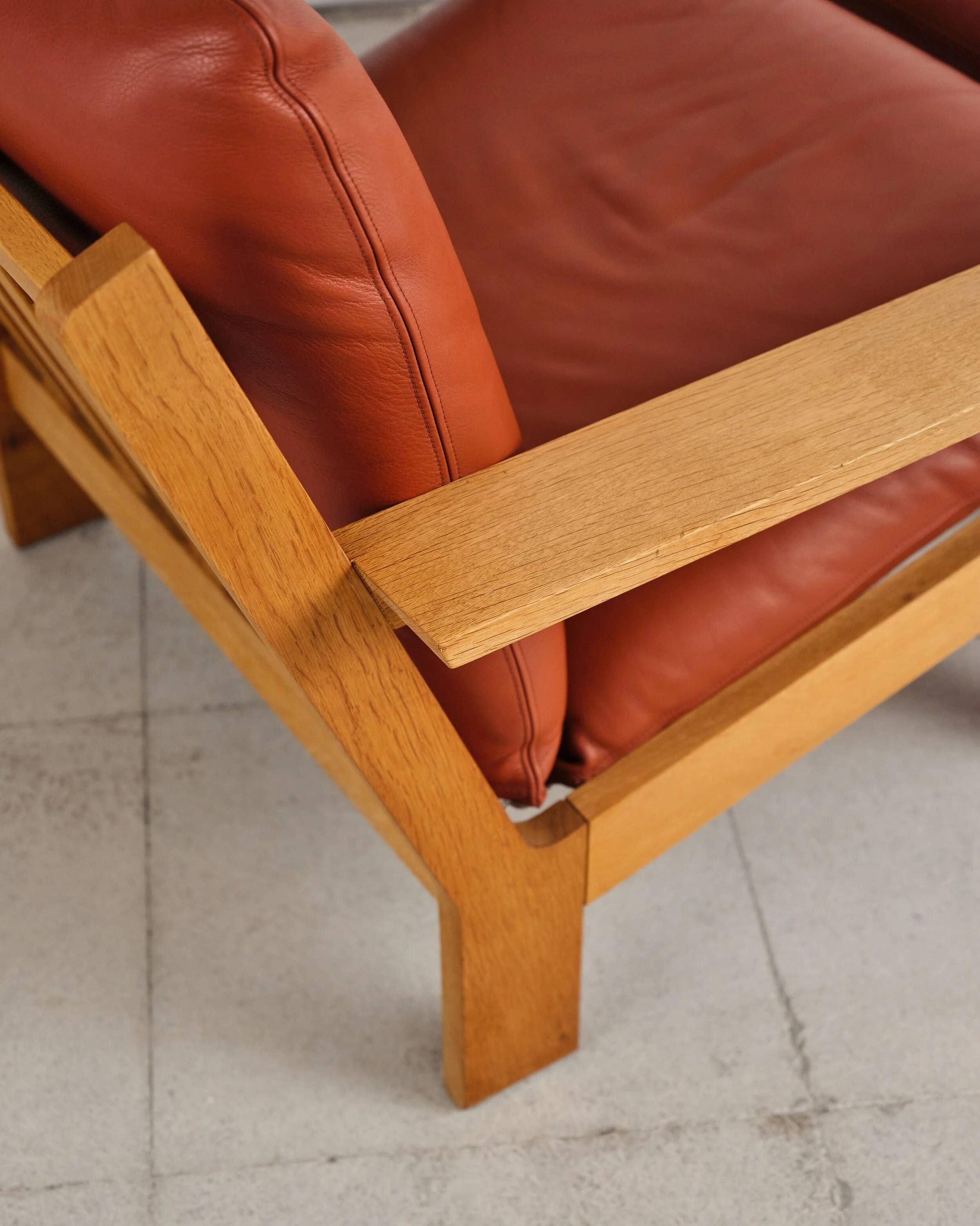 Pair of armchairs and ottoman by Tage Poulsen, Denmark, 1970s