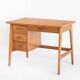 Vintage oak desk. Compass legs with drawers. France, 1950s