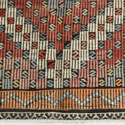 Burgundy & Green Turkish Vintage Kilim Rug