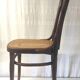 Bistro chair in curved wood and canework - early 20th century