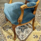 Louis XV style cabriolet armchair in beech wood