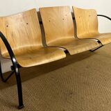 3-seater bench wood and metal