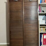 Wooden double curtain filing cabinet