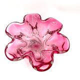 Pink bowl by J. Hospodka, Chribska Sklarna, Czechoslovakia, 1960s/70s.