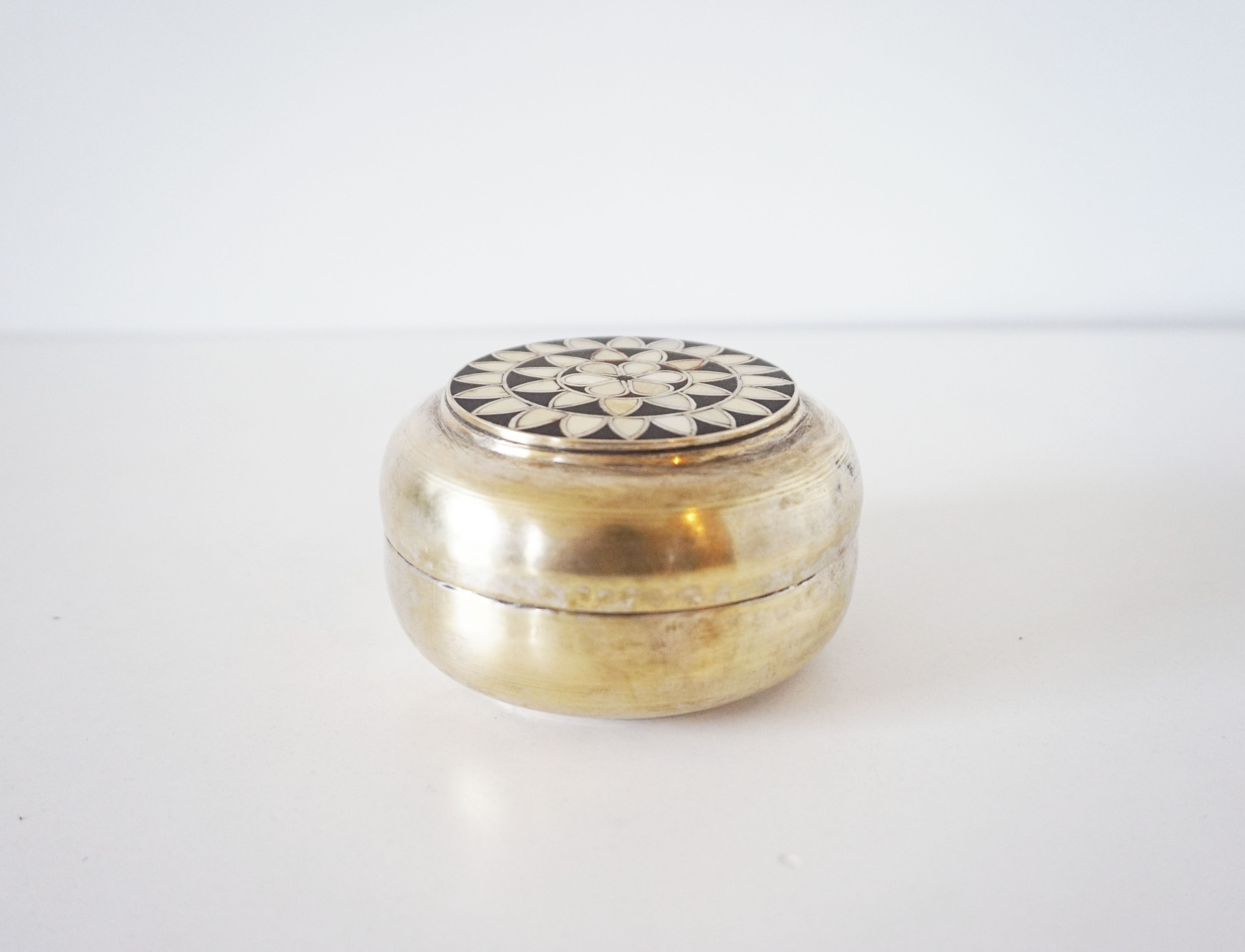 Brass and mother-of-pearl box