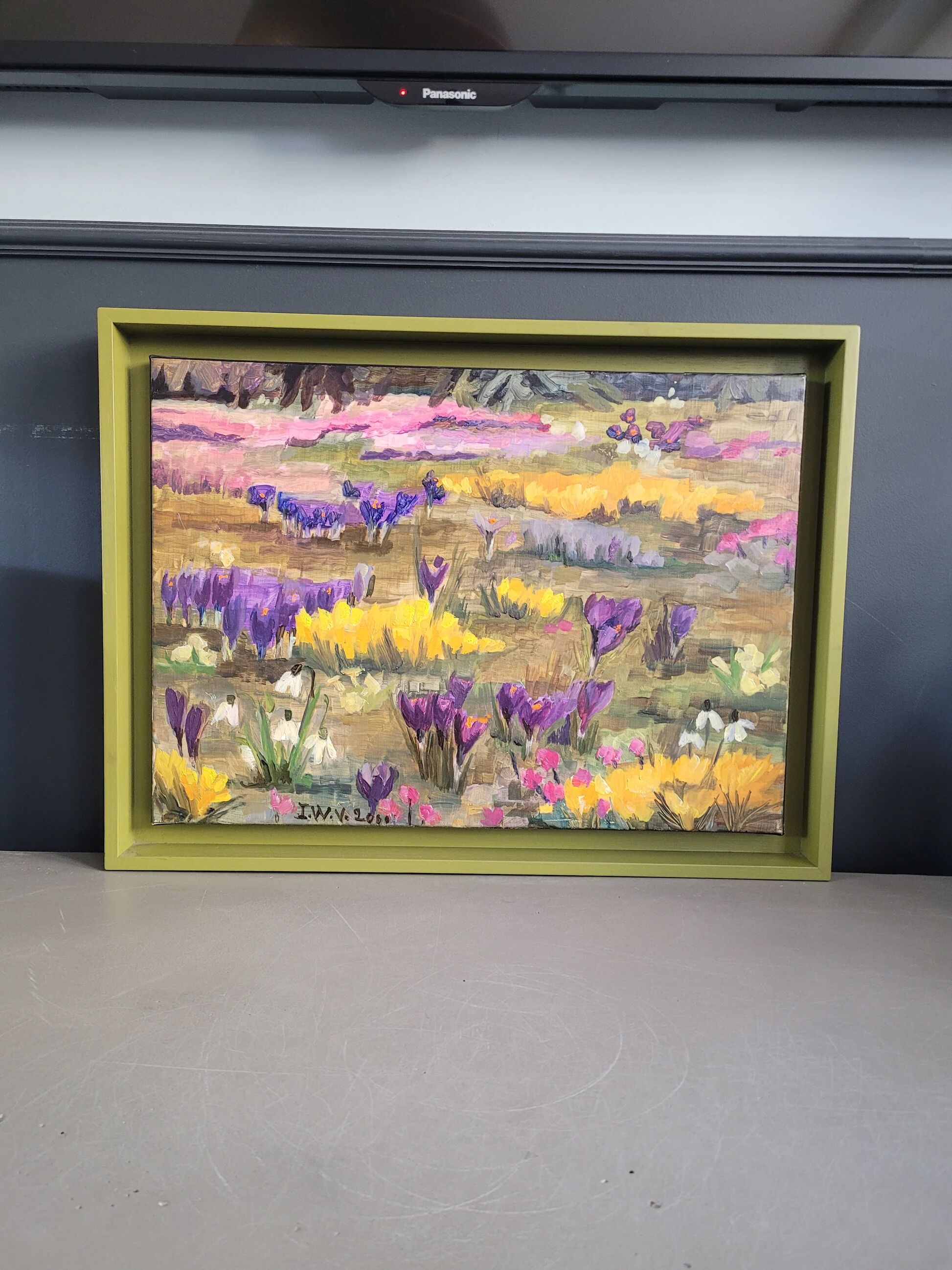 Table "Our Garden" by I. Wyss-Villard, 2000 - oil on canvas American frame