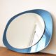 Two-coloured blue and silver Italian mirror - 71x51cm