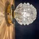 Vintage globe wall lamp, ceiling lamp in molded glass