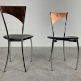 Rare dining chairs in copper by Cattelan italy, 1970s