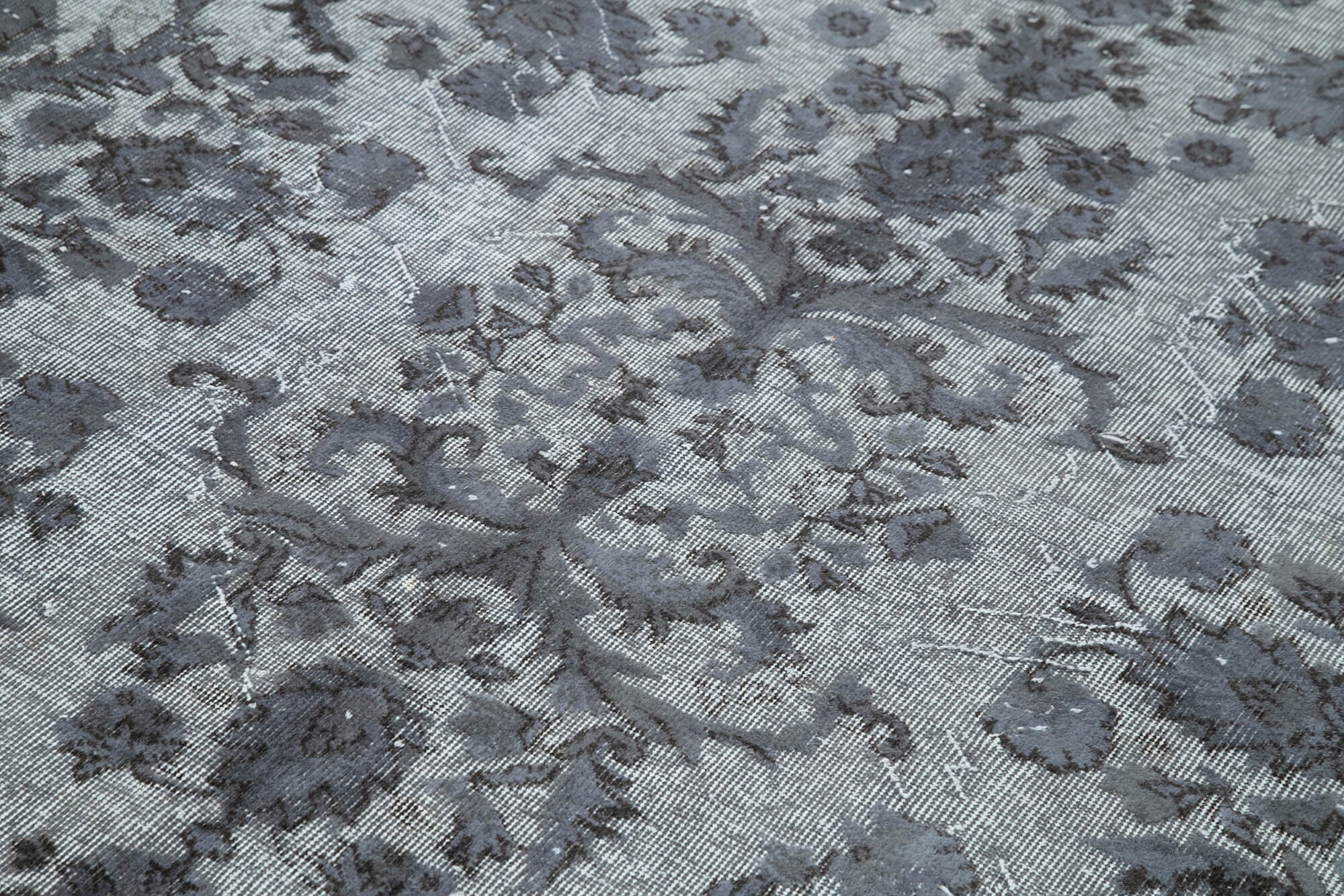 Hand-knotted rustic anatolian 1970s 190 cm x 277 cm grey rug