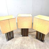 Brass and chrome table lamps, 1970s - set of 3