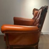 Fauteuil cuir type chesterfield