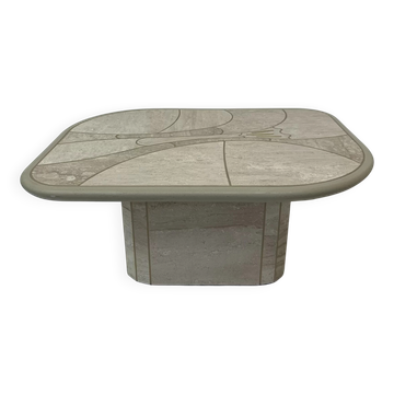 Mid-century design travertine coffee table, 1970s