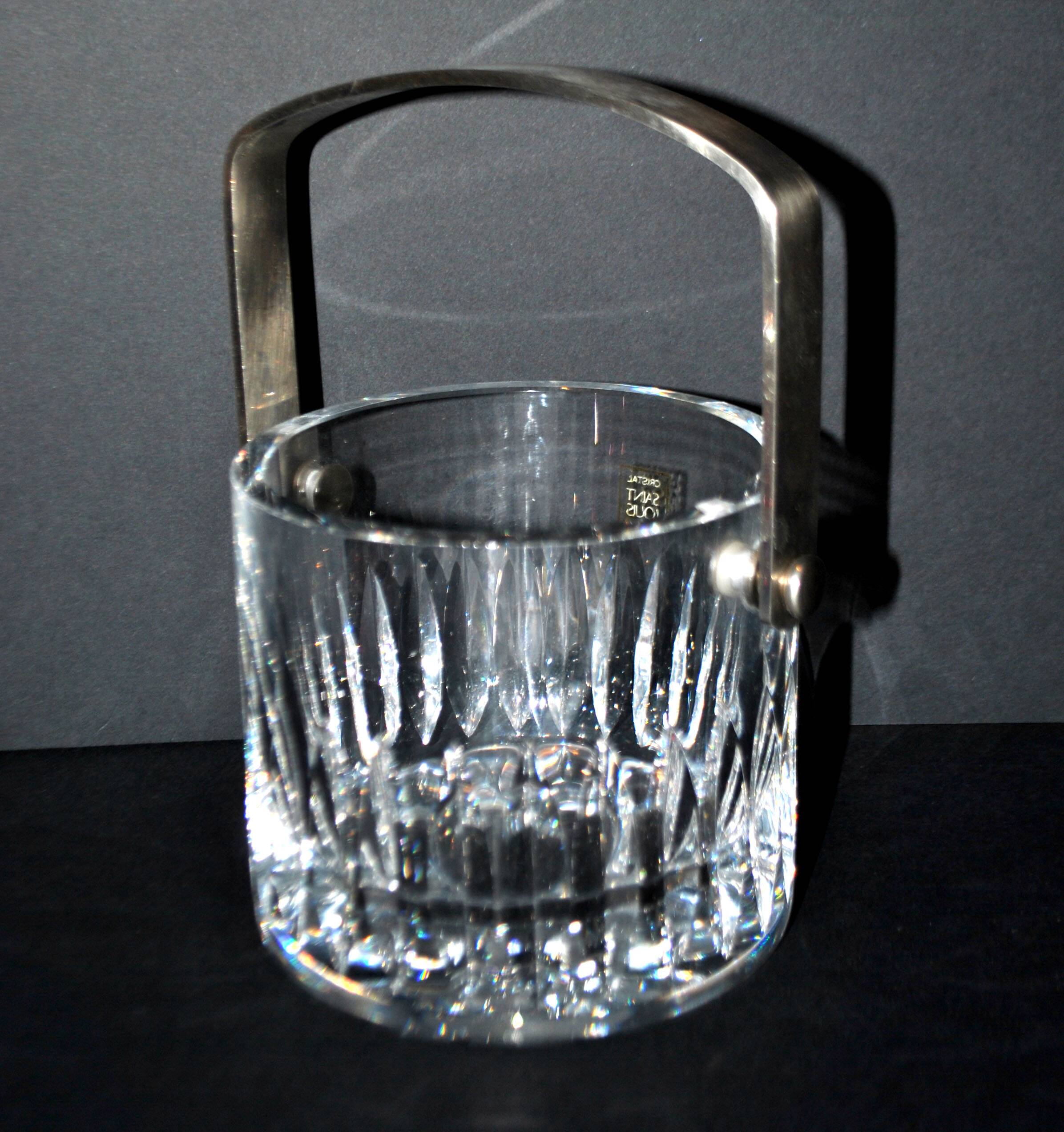 Glaçon Avignon ice bucket in Saint-Louis crystal with BAR WHISKY label