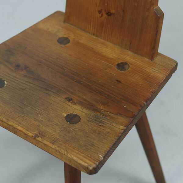 Chaise primitive de montagne antique du 19ème siècle