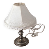 Vintage bedside lamp with chrome base