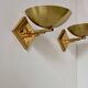 Pair of vintage brass wall lights, France 1970