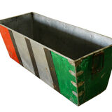 Vintage zinc planter metal tray with handles