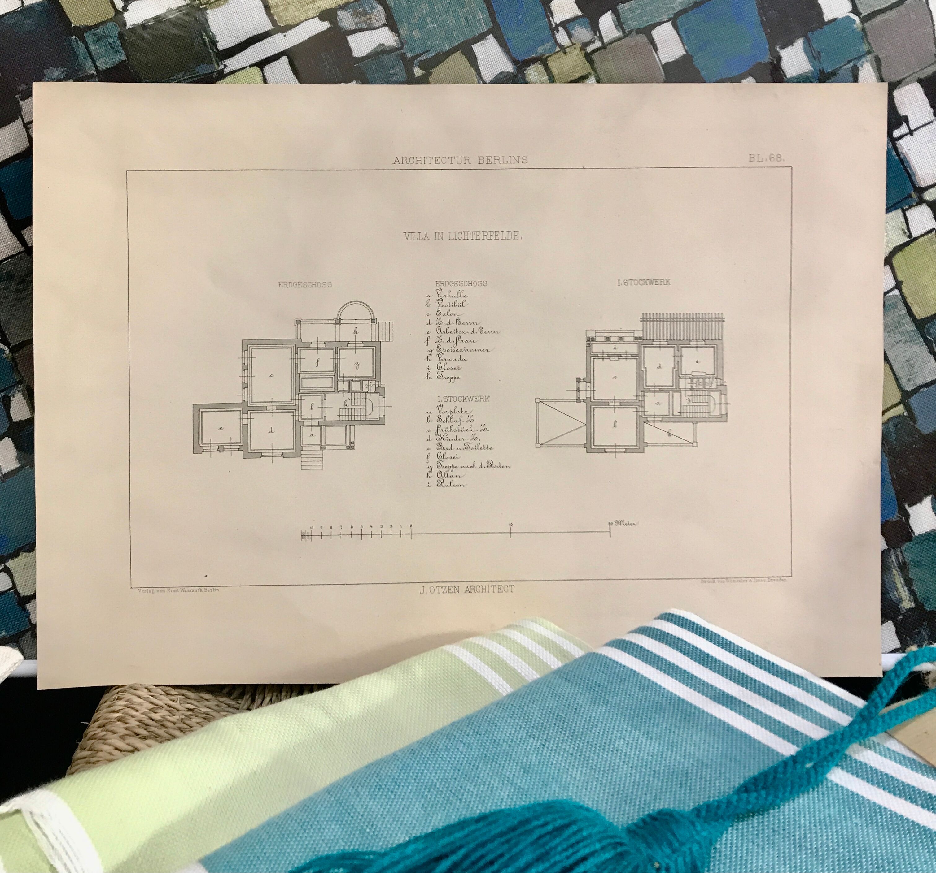 Illustration architecture villa plans inlichterfelde Berlin 19th