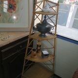 Bamboo rattan corner shelf