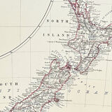 Map of The Atlantic Ocean c1869 Keith Johnston Royal Atlas Hand coloured map