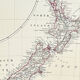 Map of The Atlantic Ocean c1869 Keith Johnston Royal Atlas Hand coloured map