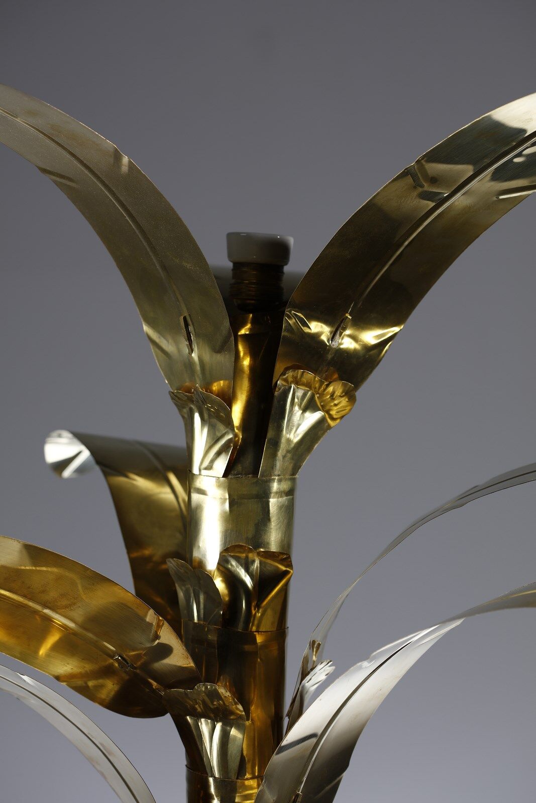 Palm tree brass floor/table lamp, Bottega Gadda Italy, 1960