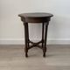 Small vintage turned wooden side table, round wooden accent table.