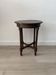 Small vintage turned wooden side table, round wooden accent table.