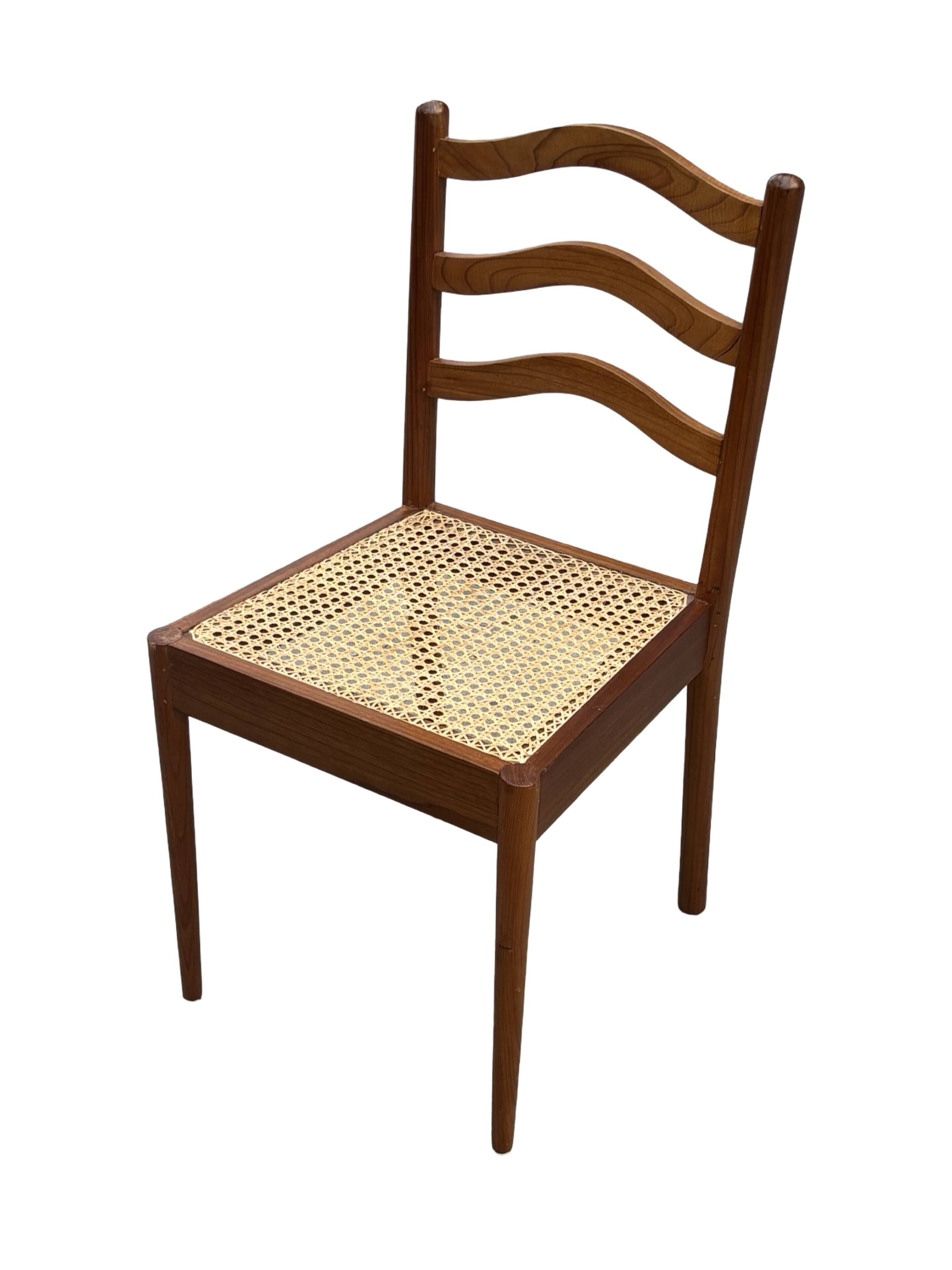 Vintage Teak Chair with Webbing - 1970s Design