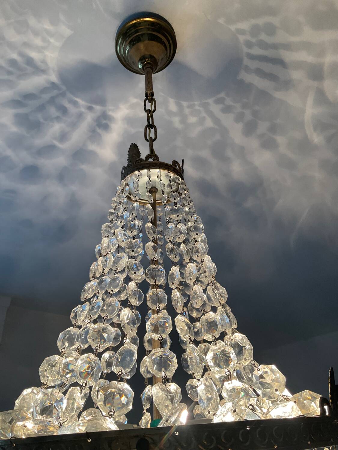 Hot Air Balloon Chandelier with Brass Tassels