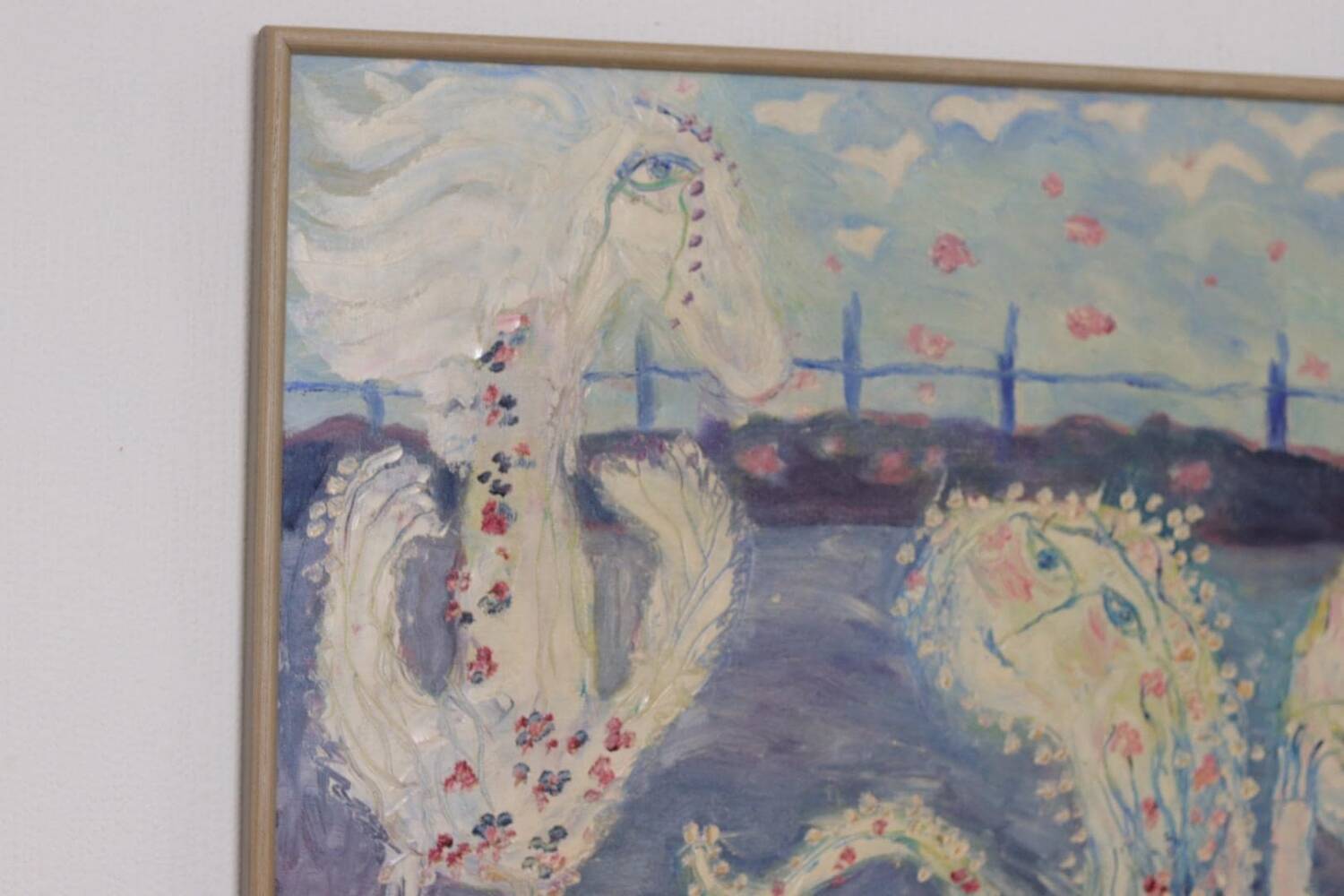 Original Swedish Oil on Canvas – “Figures” by JZON – Vintage, Framed