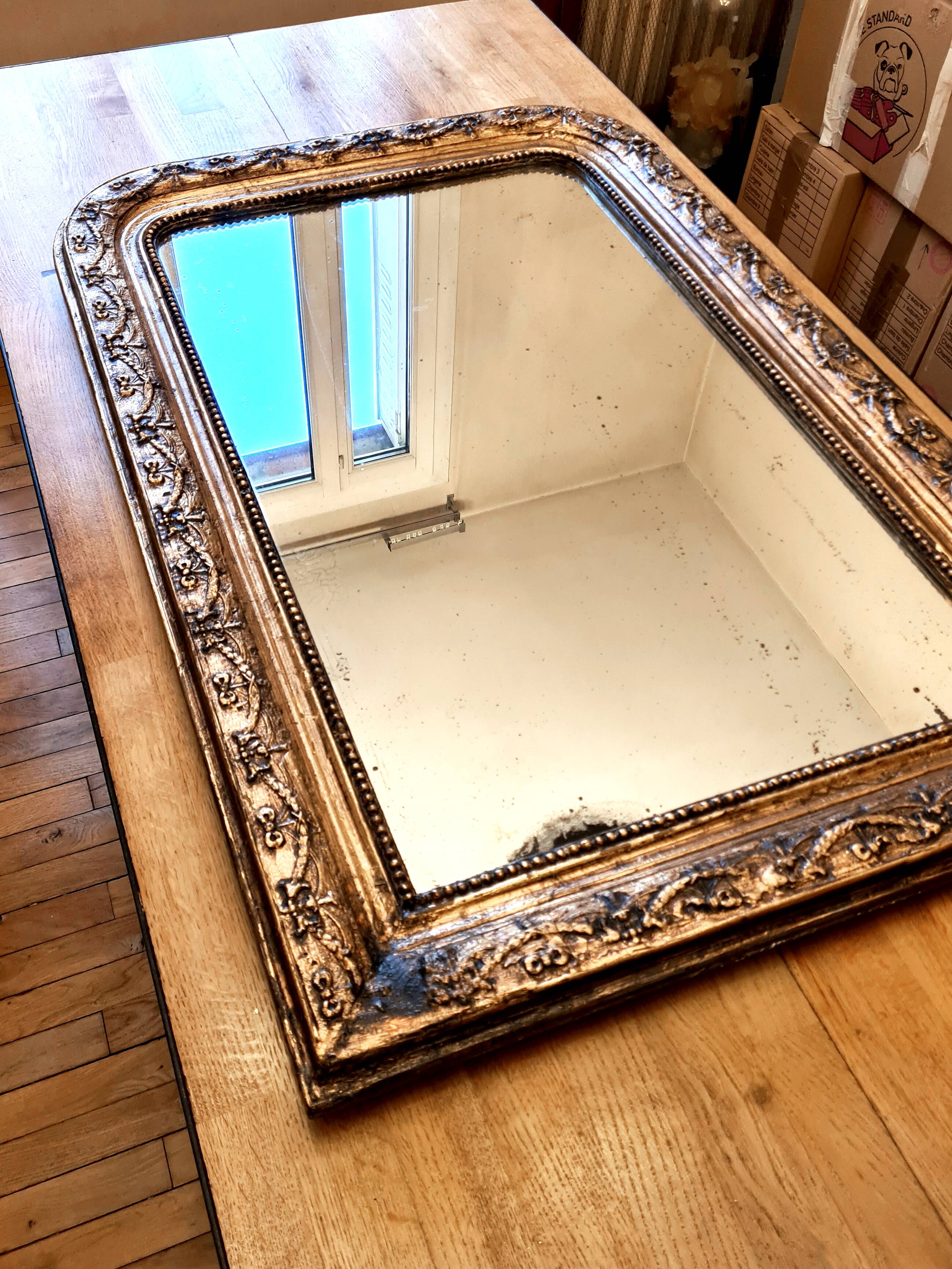 Antique gilded Louis-Philippe mirror – “Adélaïde”