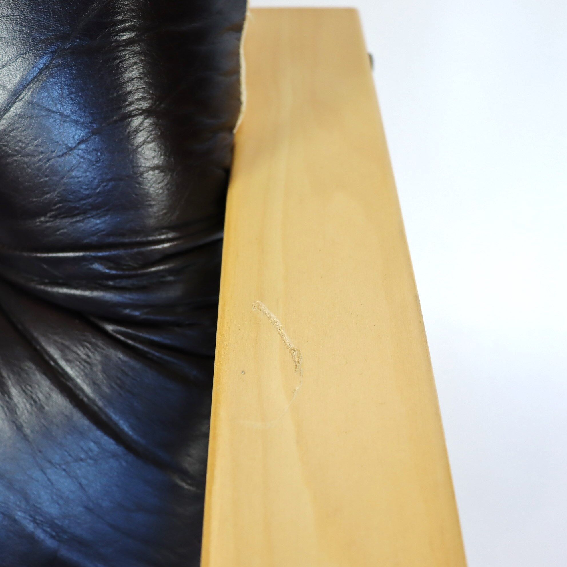 Scandinavian upholstered leather armchair